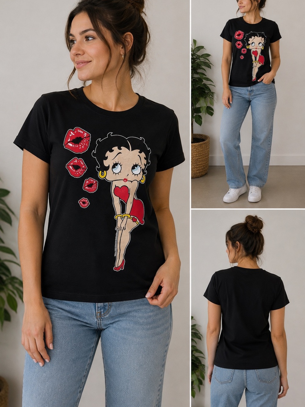 Betty Boop Graphic Tee - Black with Red Graphic